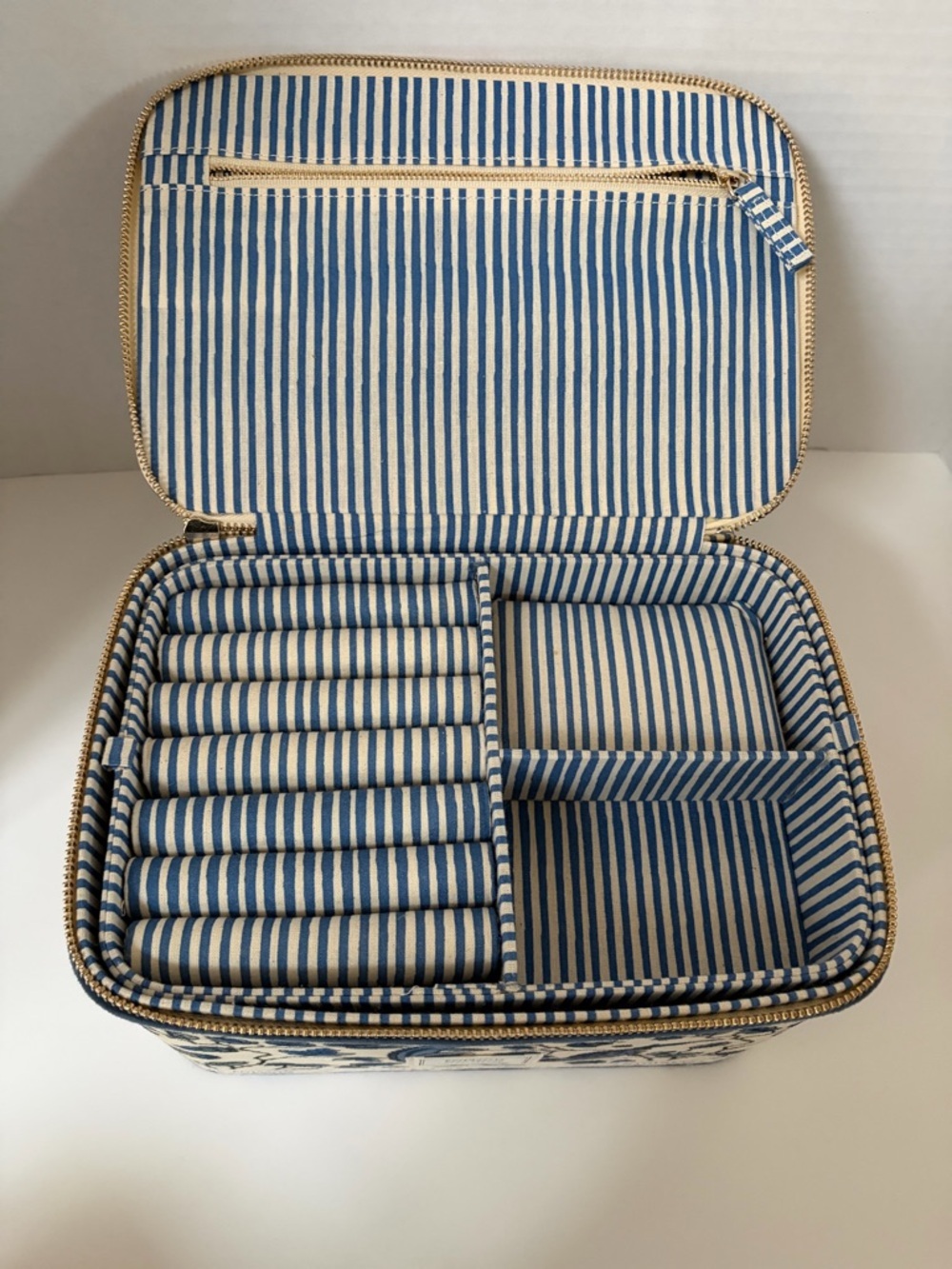 Sezane Jewelry Organizer Case Blue Birds Travel Storage Antoinette Poisson Gift - Picture 10 of 15